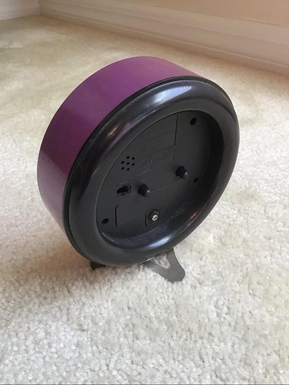 Retro Hello Kitty Alarm Clock, Purple/Pink/Reflective Multicolor, 5”